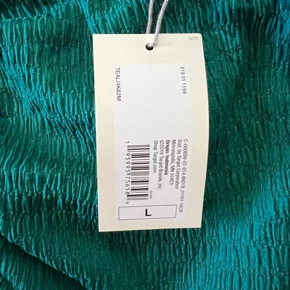 A New Day Jade Green Smocked Halter Top szL - Picture 3 of 4